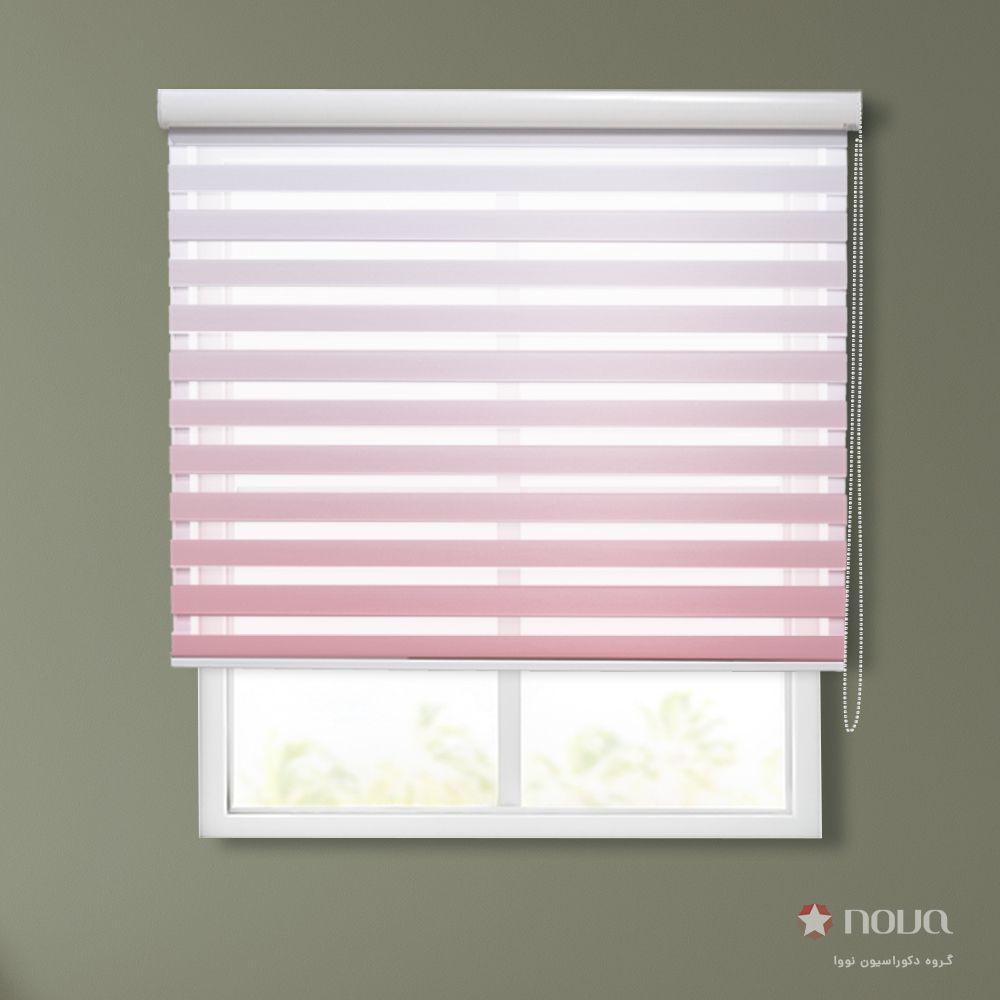 عکس محصول پرده زبرا طرح گردینت رنگ کالباسی کد HS-19
