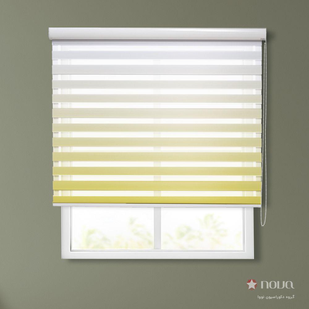 عکس محصول پرده زبرا طرح گردینت رنگ زرد کد HS-02