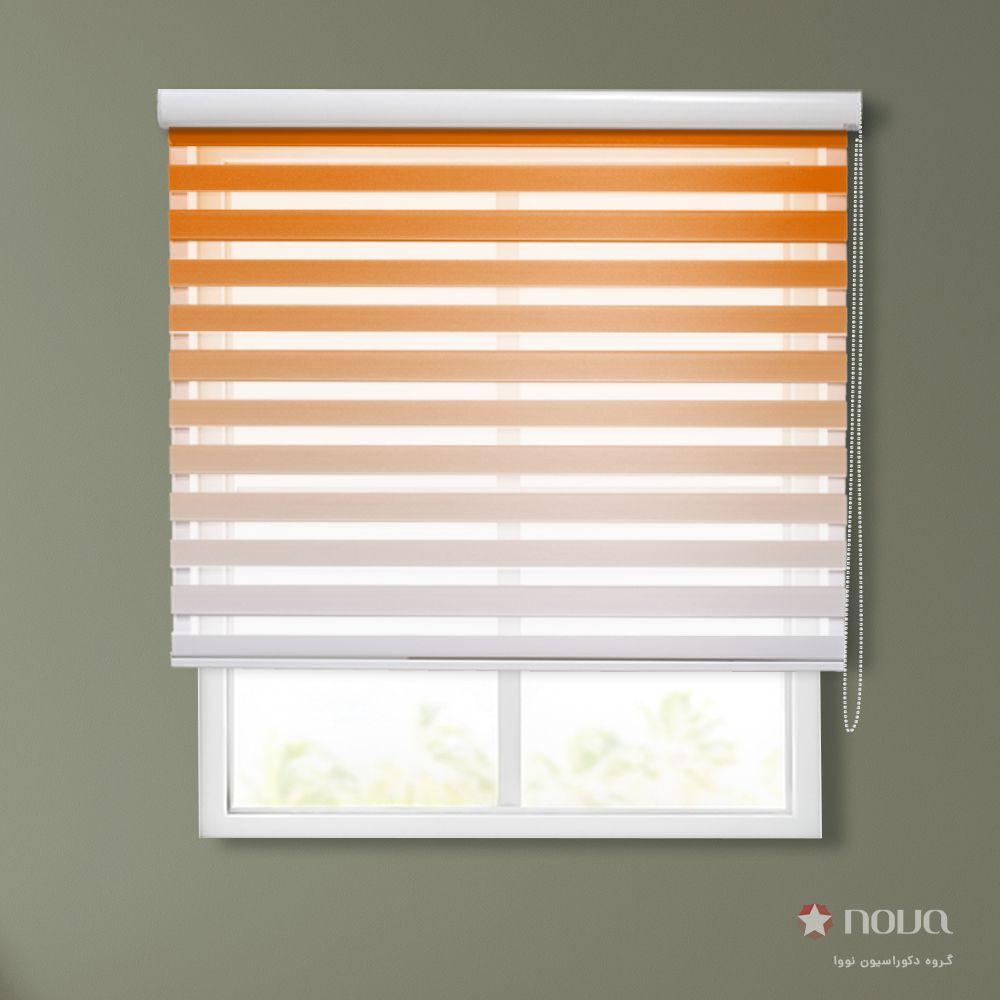 پرده زبرا طرح گردینت رنگ نارنجی کد HS-20