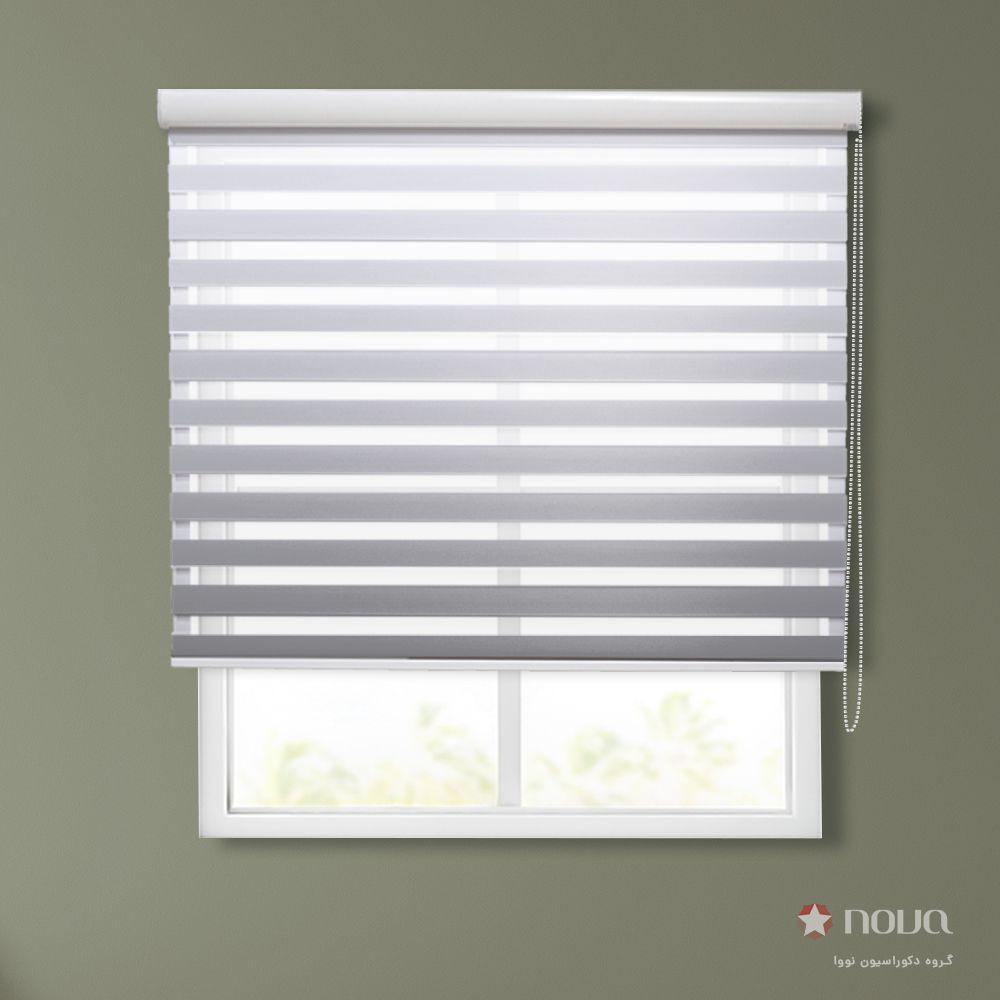 عکس محصول پرده زبرا طرح گردینت رنگ طوسی کد HS-03