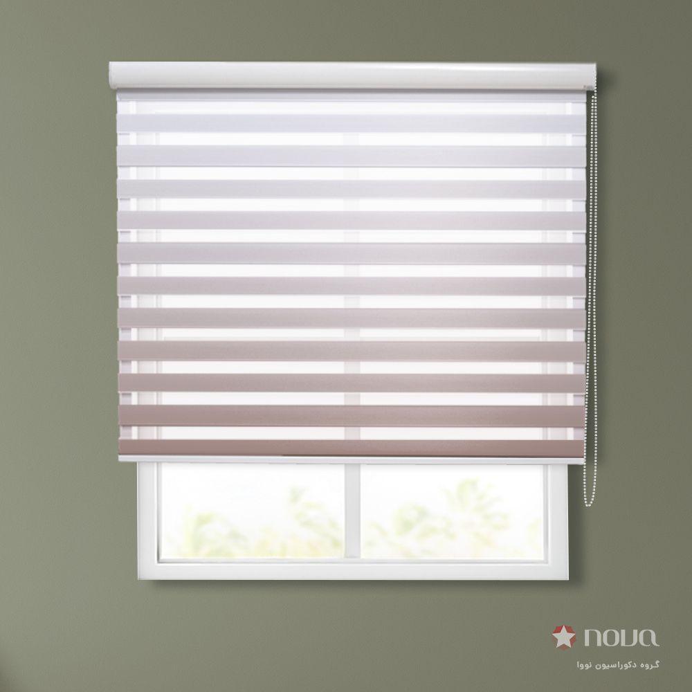 عکس محصول پرده زبرا طرح گردینت رنگ نسکافه کد HS-04