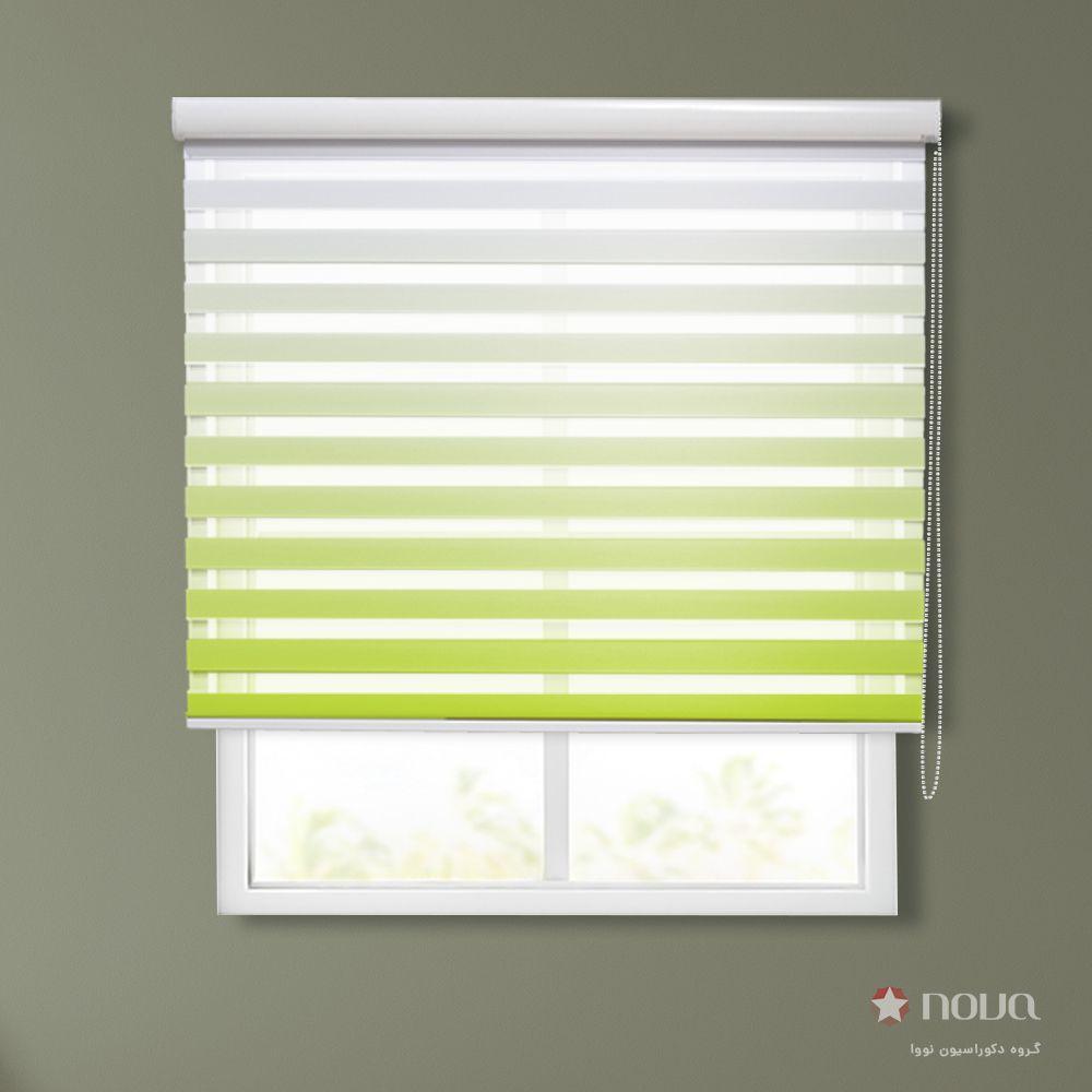 عکس محصول پرده زبرا طرح گردینت رنگ زرد لیمویی کد HS-08