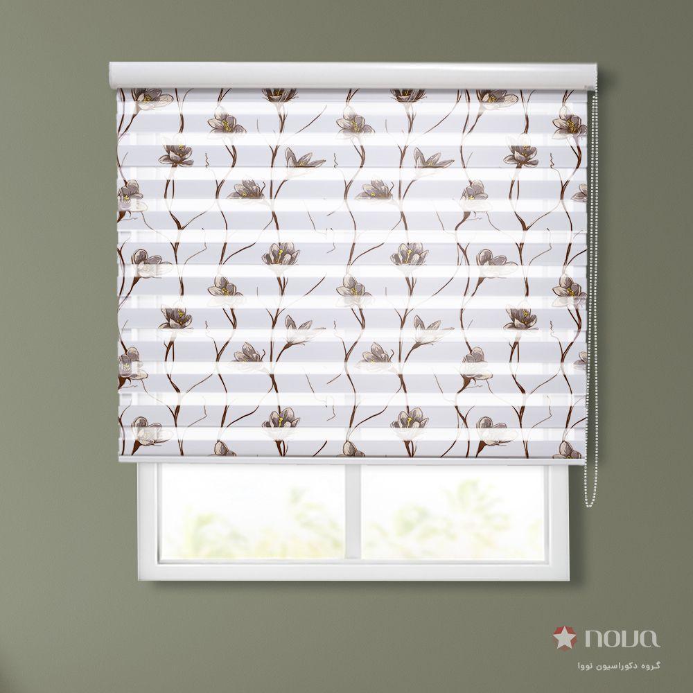 پرده زبرا پترن کلاسیک طرح گل کد PTA-33