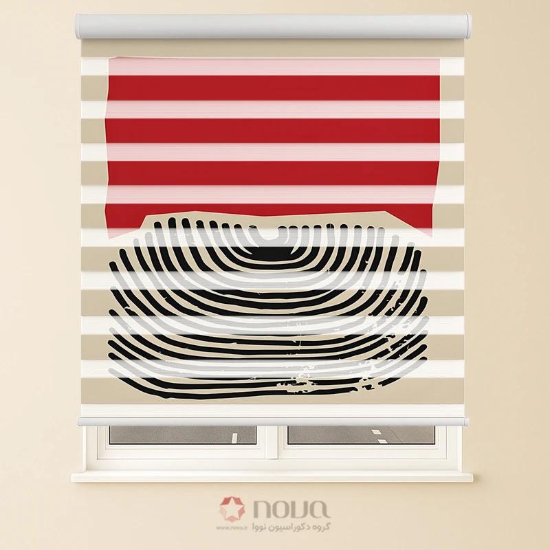 عکس محصول پرده زبرا چاپی طرح خطوط آبستره مینیمال کد MM-02