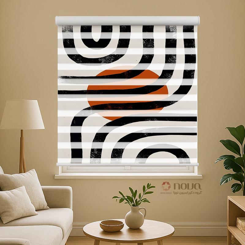 عکس محصول پرده زبرا طرح مینیمال کد MM-03