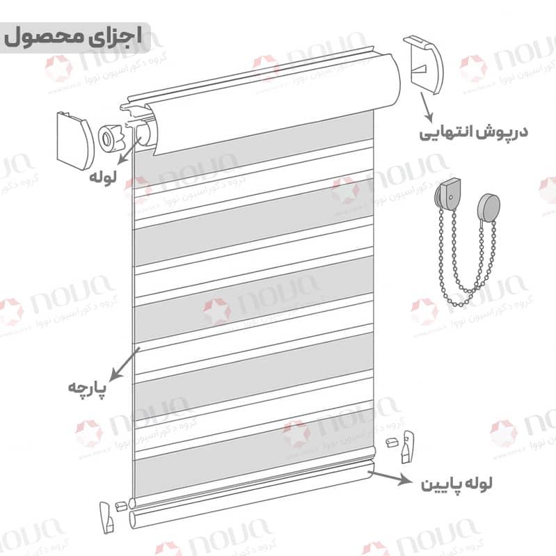 عکس محصول پرده زبرا چاپی طرح  موج دریا کد SEA-01