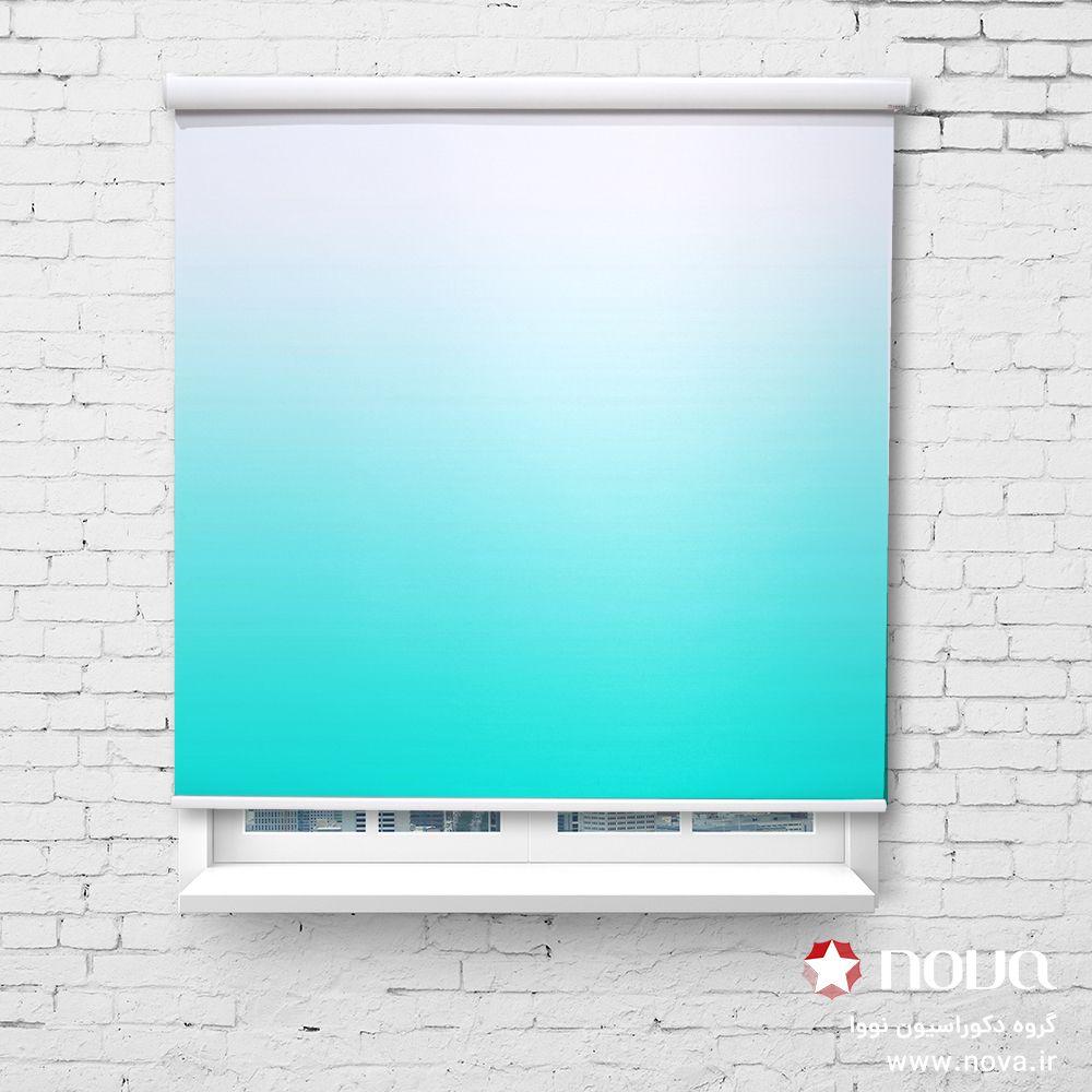 عکس محصول پرده شید طرح گردینت رنگ فیروزه ای کد HS-13