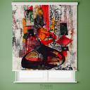 پرده شید تصویری طرح انتزاعی و خوشنویسی مدرن کد ART-18