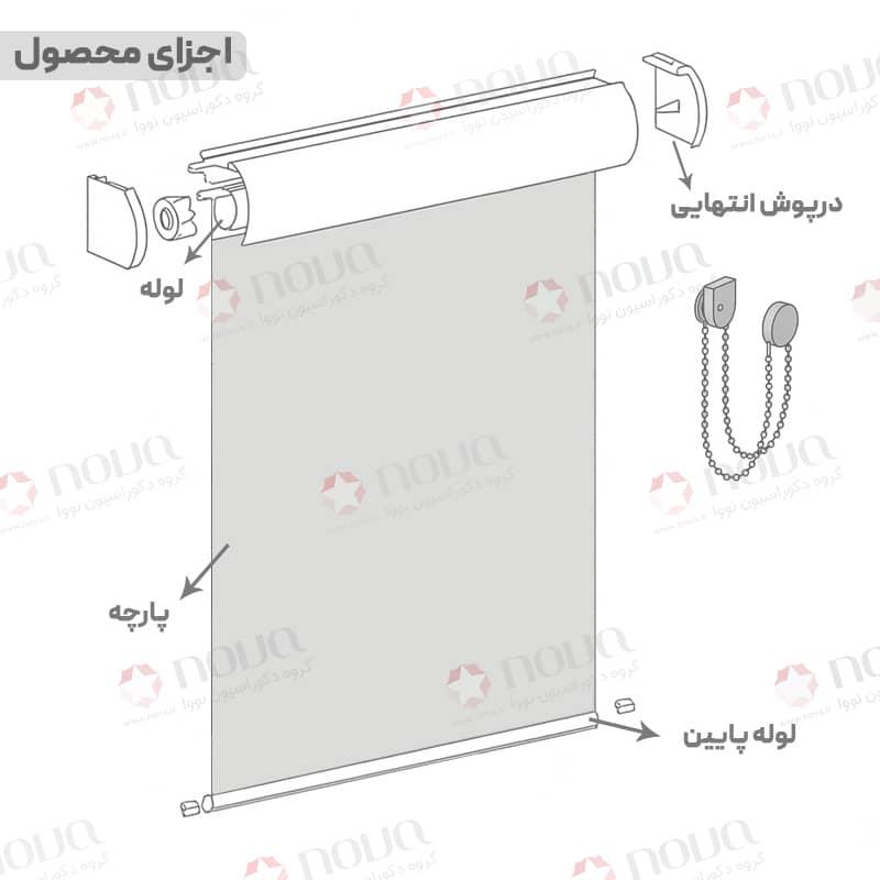 عکس محصول پرده شید تصویری طرح کاشی‌کاری سنتی فیروزه‌ای کد IR-02