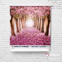 پرده شید تصویری طرح طبیعت درختان شکوفه صورتی کد NAT-14