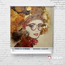 پرده شید تصویری طرح هنری چهره دختر زیبا کد ART-16