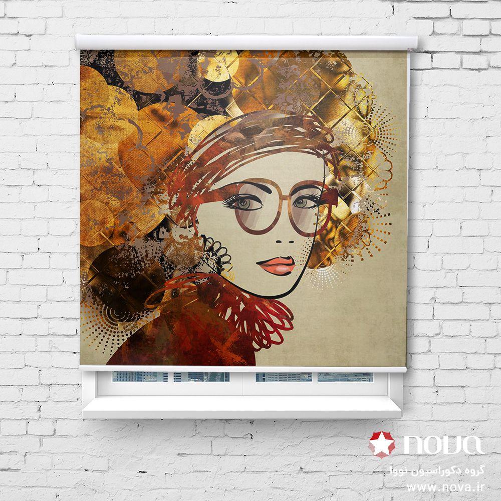 پرده شید تصویری طرح هنری چهره دختر زیبا کد ART-16