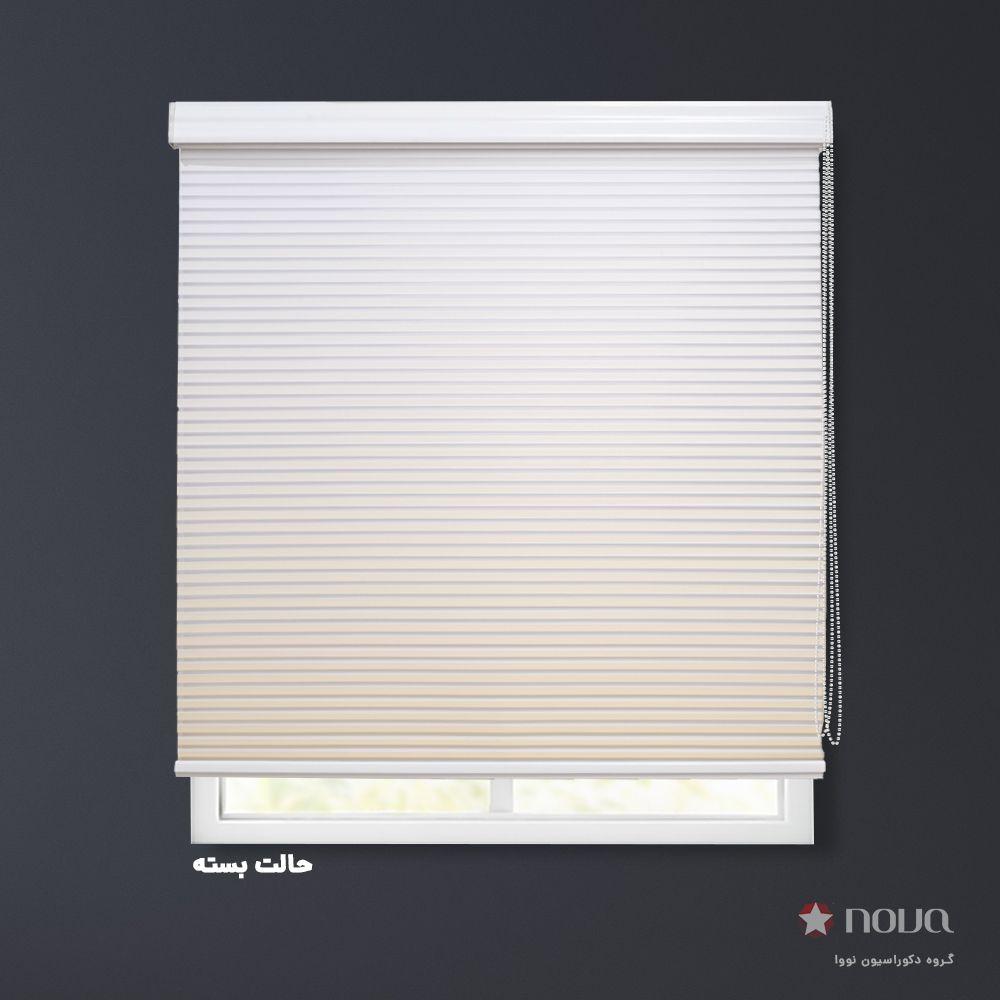 عکس محصول پرده شب و روز 1 سانتی طرح گردینت رنگ کرم کد HS-01