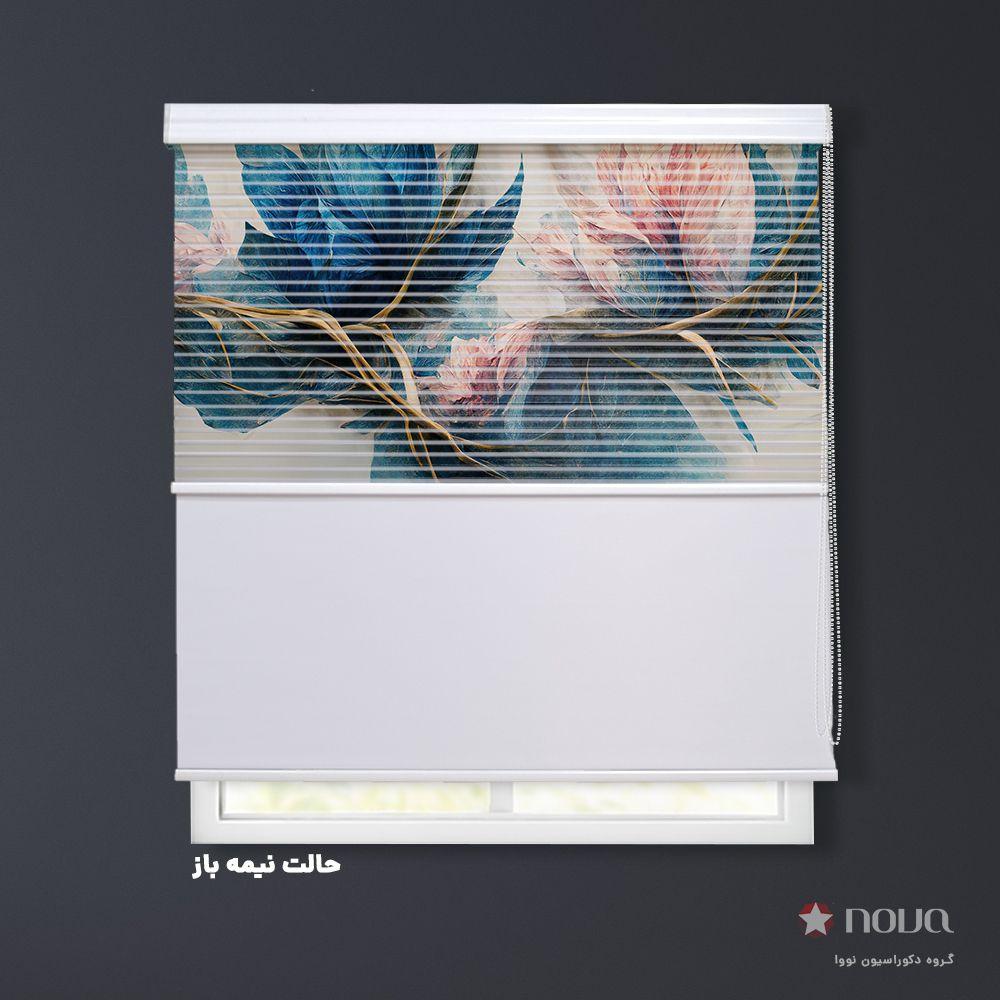 عکس محصول پرده شب و روز 1 سانتی تصویری طرح 4K گل بنفش کد FLW-15