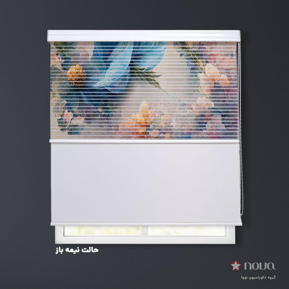 عکس محصول پرده شب و روز 1 سانتی تصویری طرح 4K گل بنفش کد FLW-16
