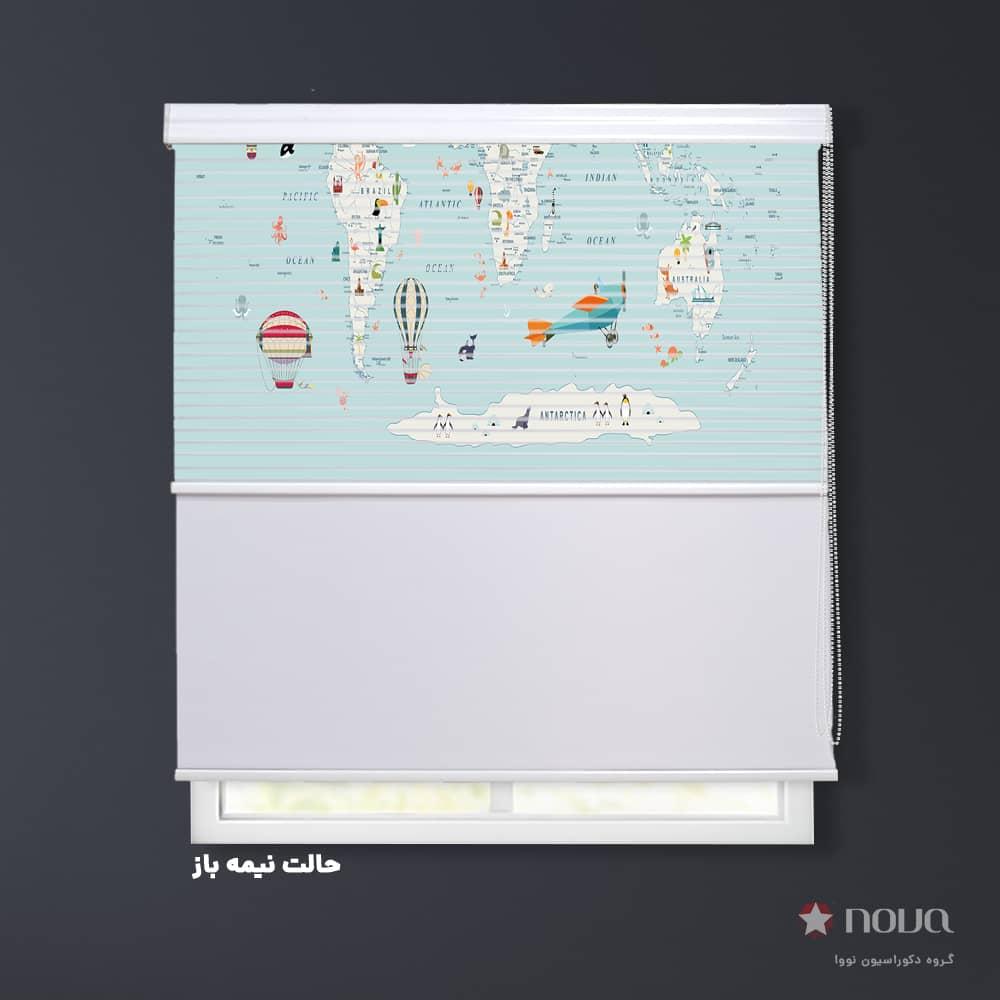 عکس محصول پرده شب و روز  طرح جهانگرد کوچولو کد KDS-39