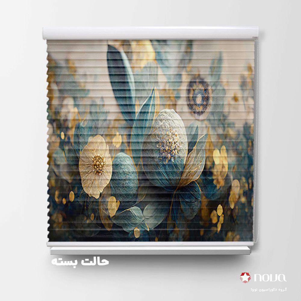 پرده سیلوئت تصویری طرح 4K گل طلایی کد FLW-12