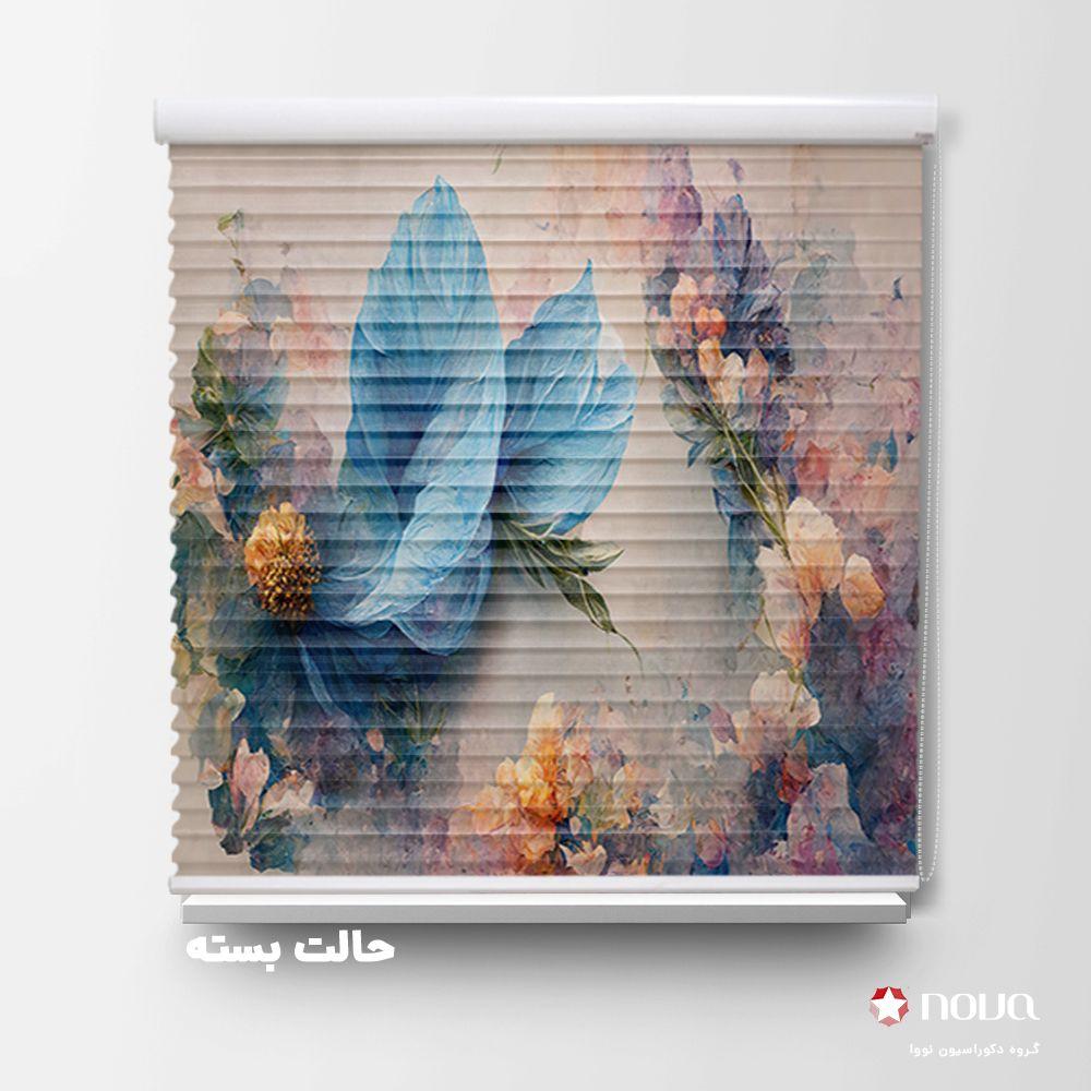 پرده سیلوئت تصویری طرح 4K گل بنفش کد FLW-16
