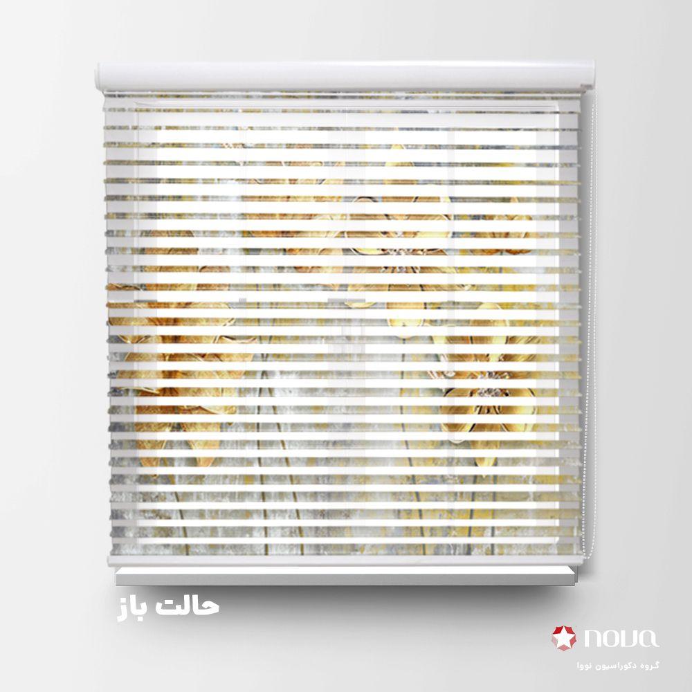 عکس محصول پرده سیلوئت تصویری طرح 3D گل طلایی کد FLW-17