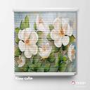 پرده سیلوئت تصویری طرح 3D گلهای زیبا کد FLW-24