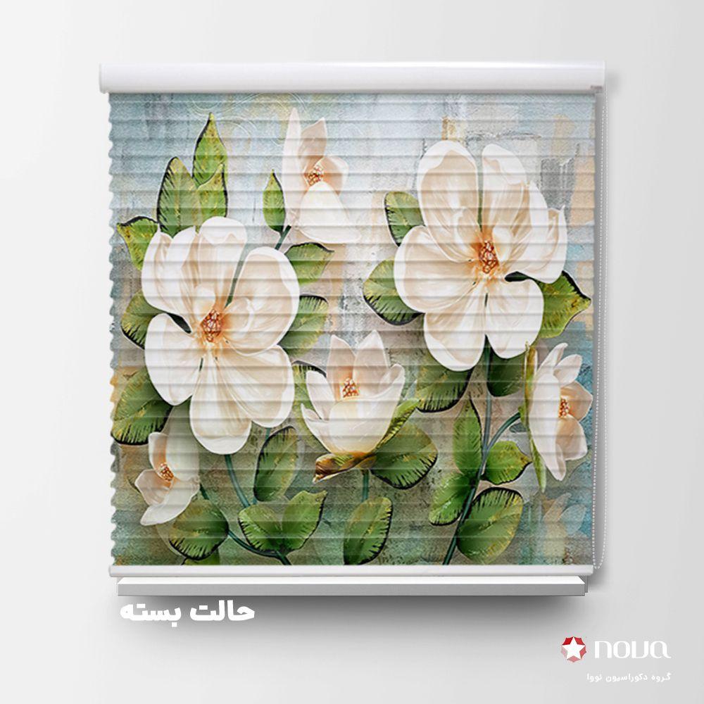 پرده سیلوئت تصویری طرح 3D گلهای زیبا کد FLW-24