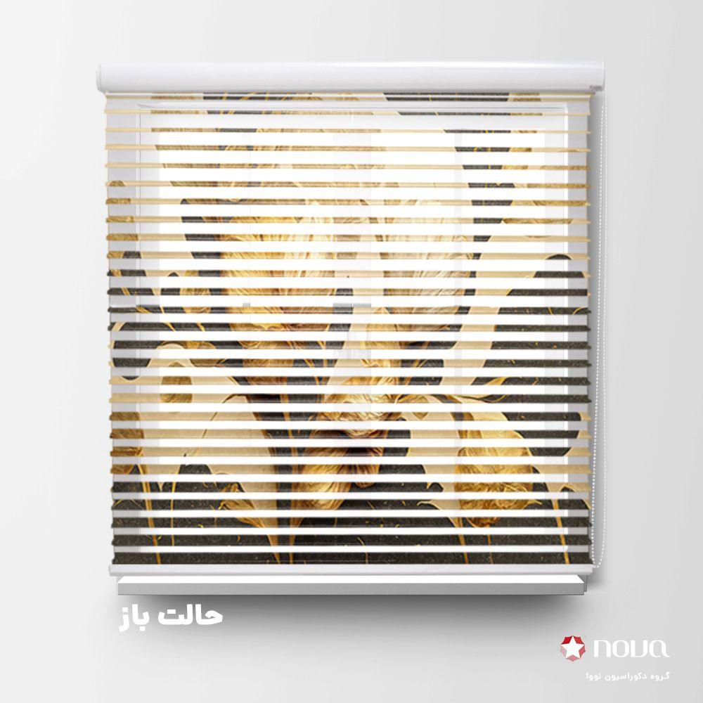 عکس محصول پرده سیلوئت تصویری طرح 4K گل طلایی کد FLW-02