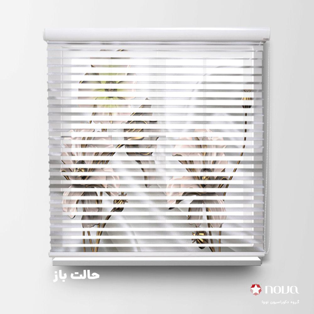 عکس محصول پرده سیلوئت تصویری طرح 3D گل برنز زمینه ساتن کد FLW-32