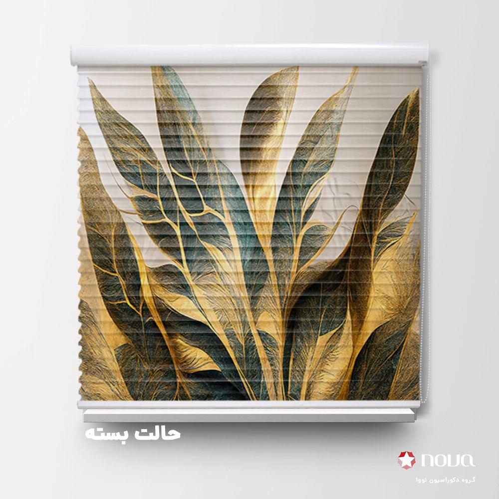 پرده سیلوئت تصویری طرح 4K گل طلایی کد FLW-04