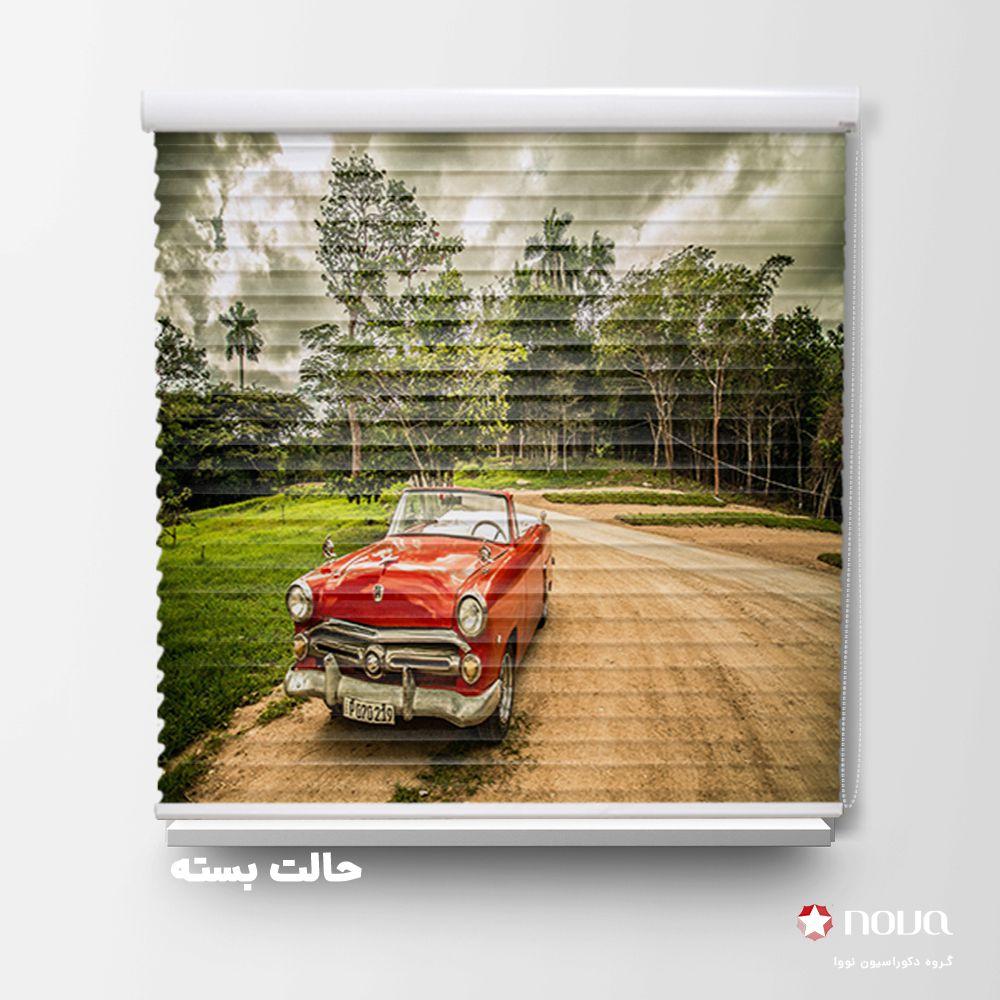 پرده سیلوئت تصویری طرح ماشین کلاسیک کد CAR-15