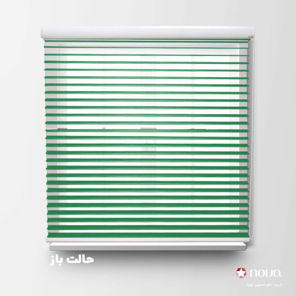 عکس محصول پرده سیلوئت تک رنگ سبز تیره کد COL-10