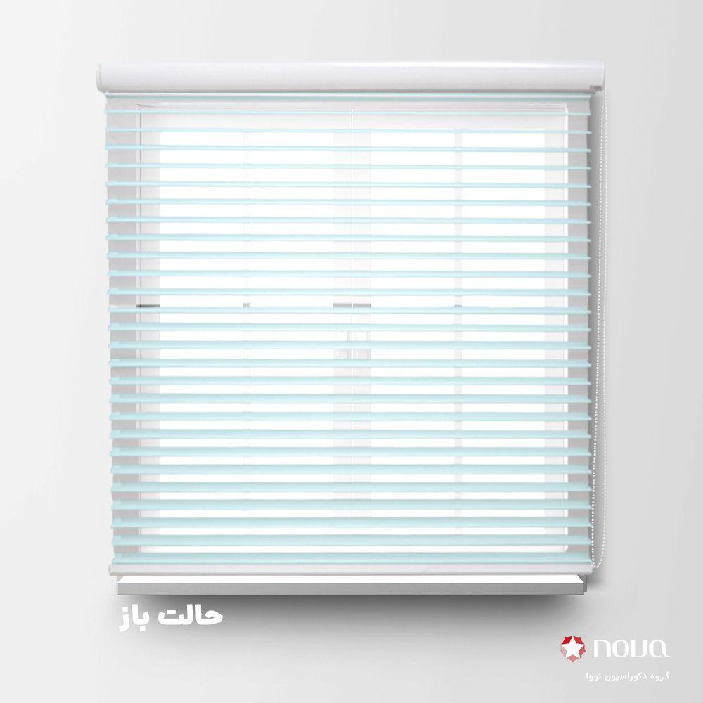 عکس محصول پرده سیلوئت تک رنگ آبی یخی کد COL-12