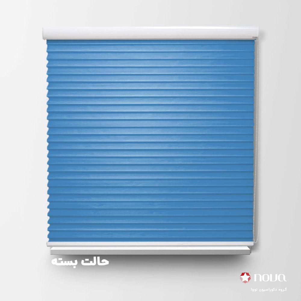 پرده سیلوئت تک رنگ آبی کد COL-14