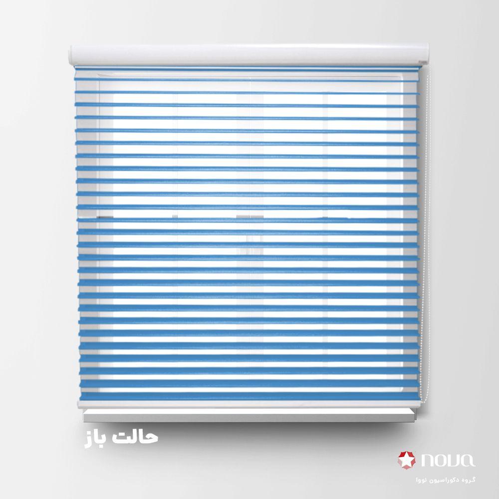 عکس محصول پرده سیلوئت تک رنگ آبی کد COL-14