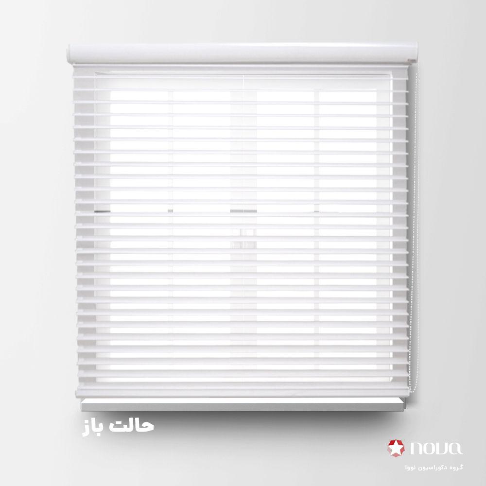عکس محصول پرده سیلوئت تک رنگ سفید کد COL-24