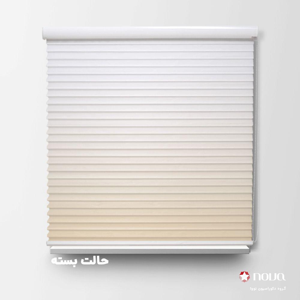 پرده سیلوئت طرح گردینت رنگ کرم کد HS-01