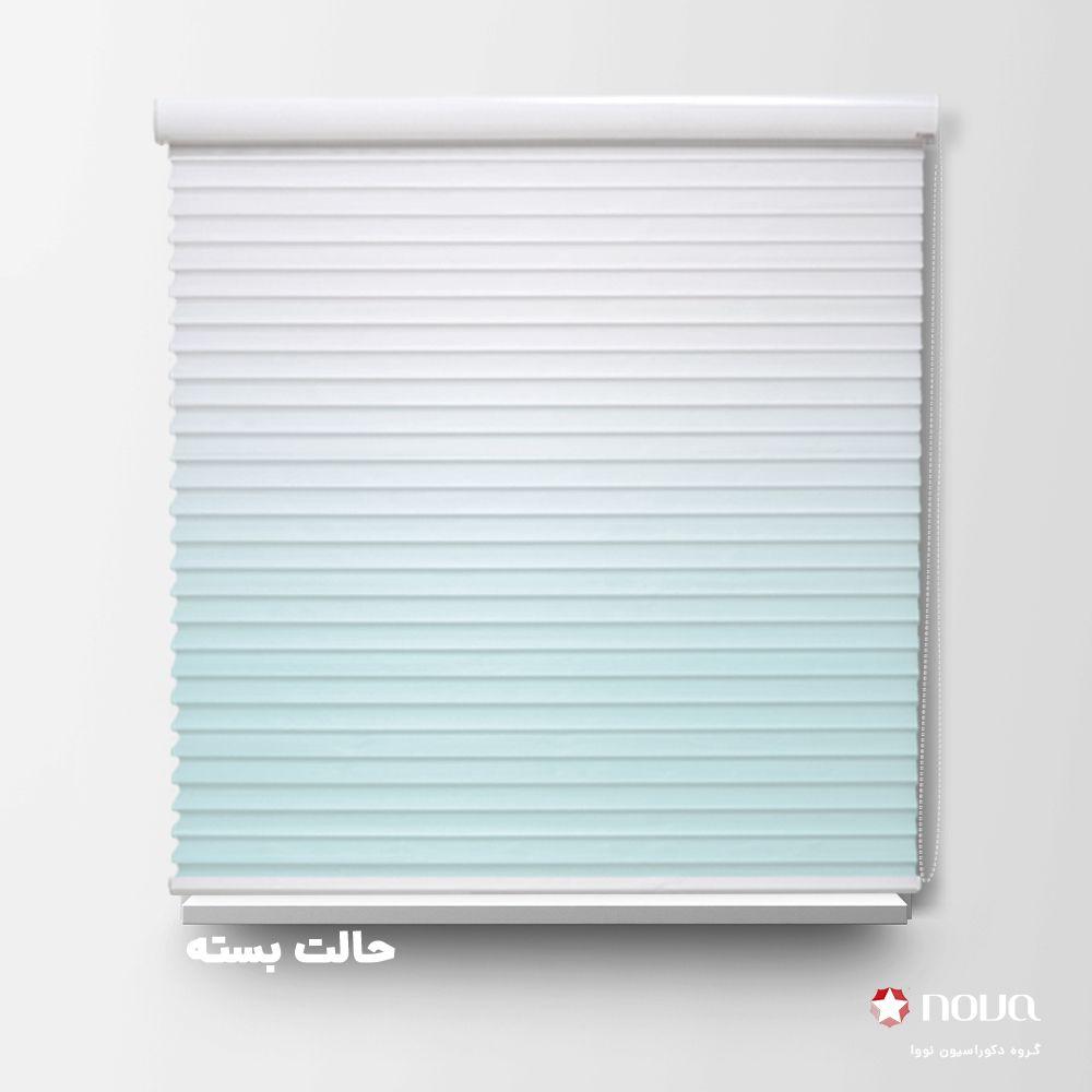 پرده سیلوئت طرح گردینت رنگ آبی یخی کد HS-12