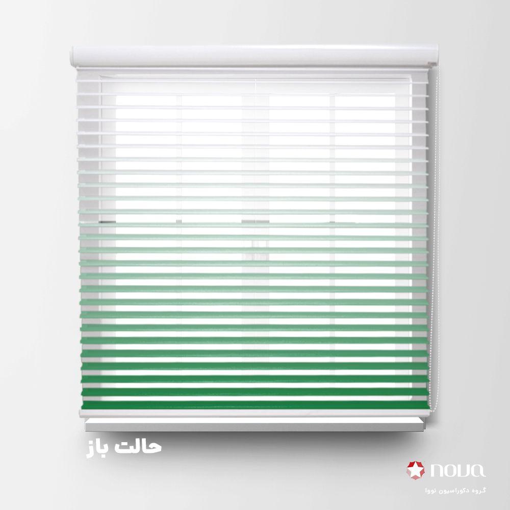 عکس محصول پرده سیلوئت طرح گردینت رنگ سبز تیره کد HS-10