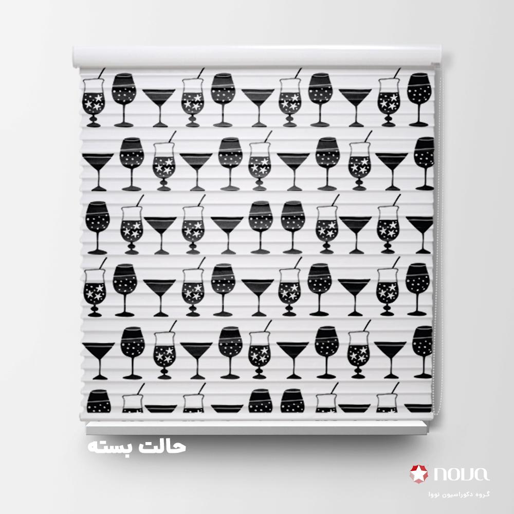 پرده سیلویت پترن آشپزخانه طرح گیلاس کد PAT-03