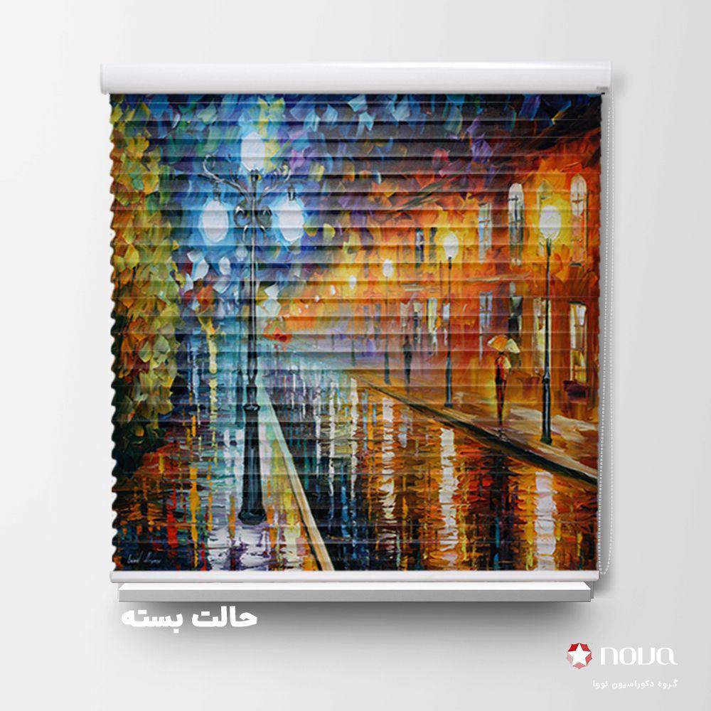 پرده سیلوئت تصویری طرح هنری شهر پاریس آبرنگی کد ART-14