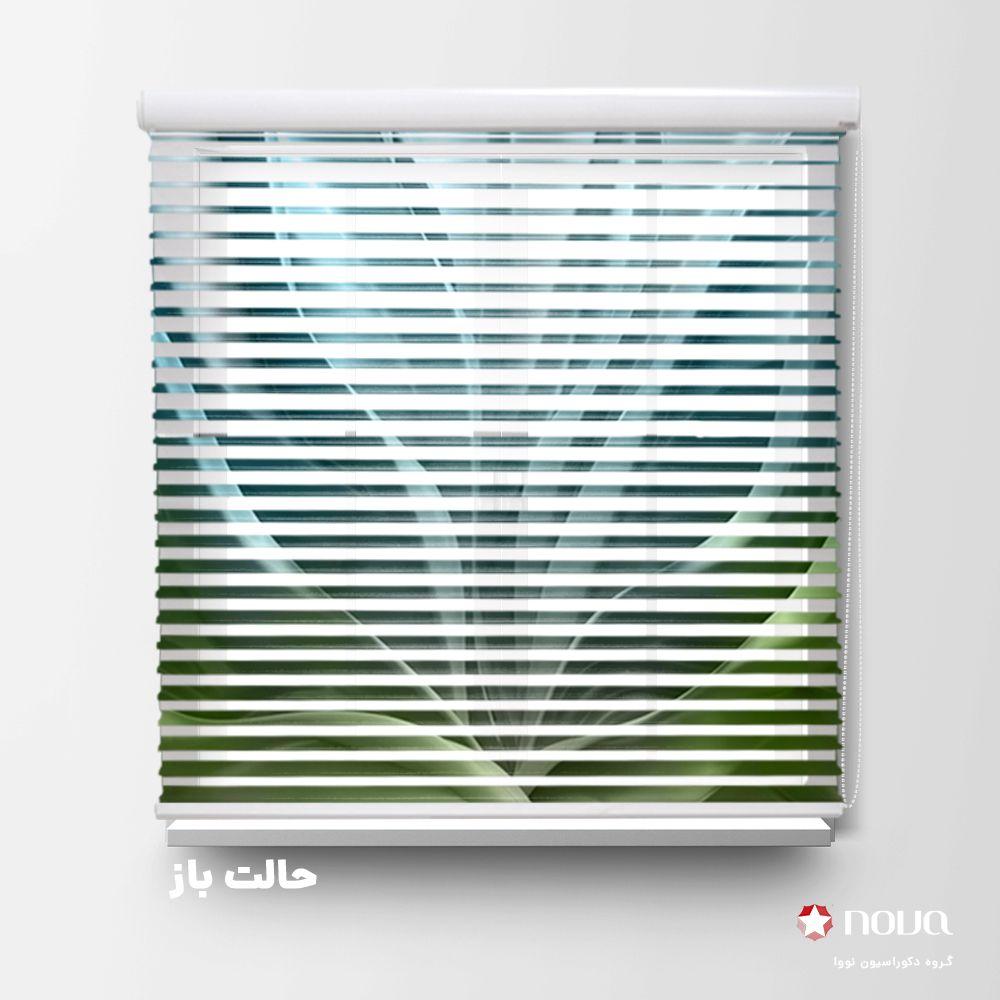 عکس محصول پرده سیلوئت تصویری طرح سه بعدی آبی متالیک کد TRD-11