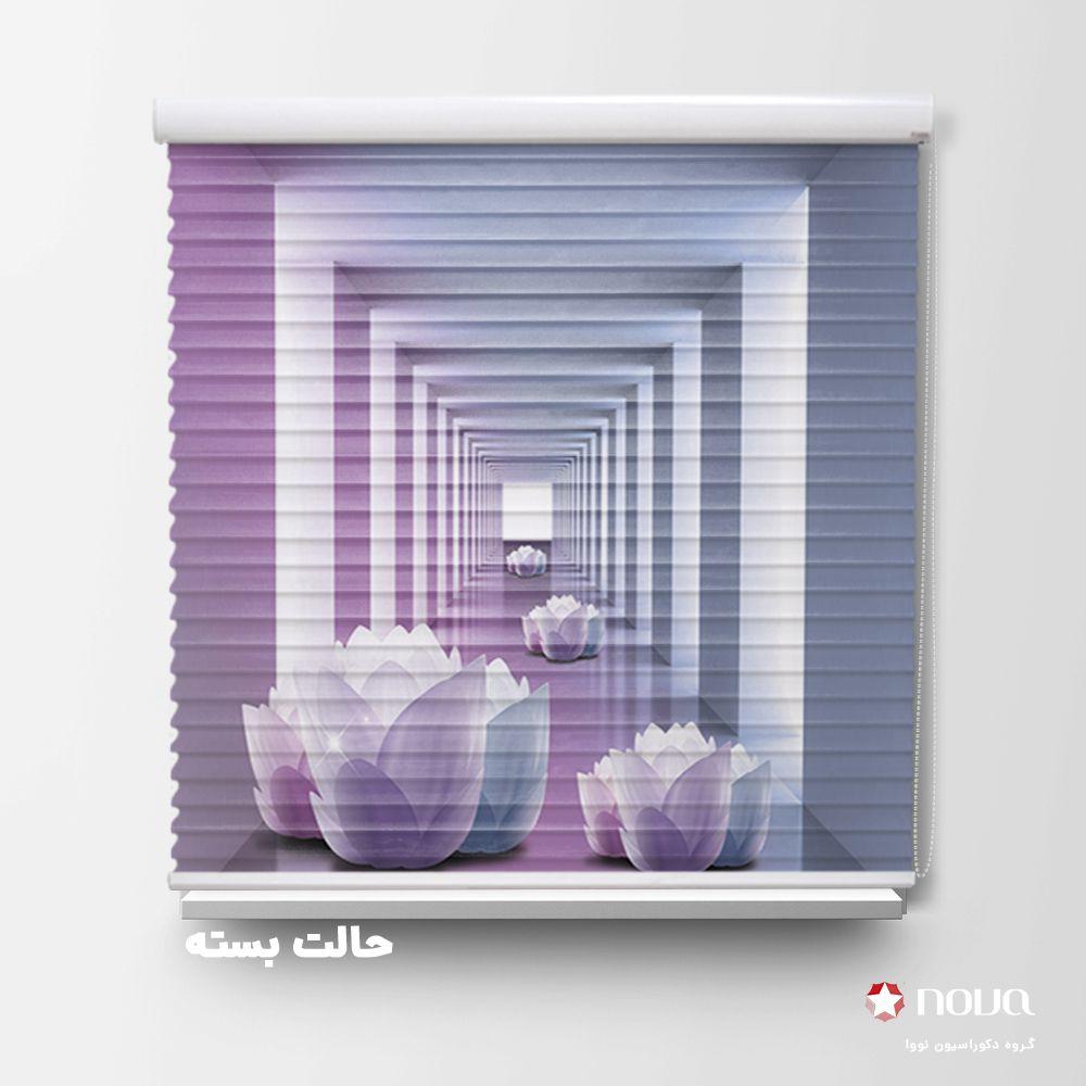 پرده سیلوئت تصویری طرح سه بعدی گل نیلوفر کد TRD-04