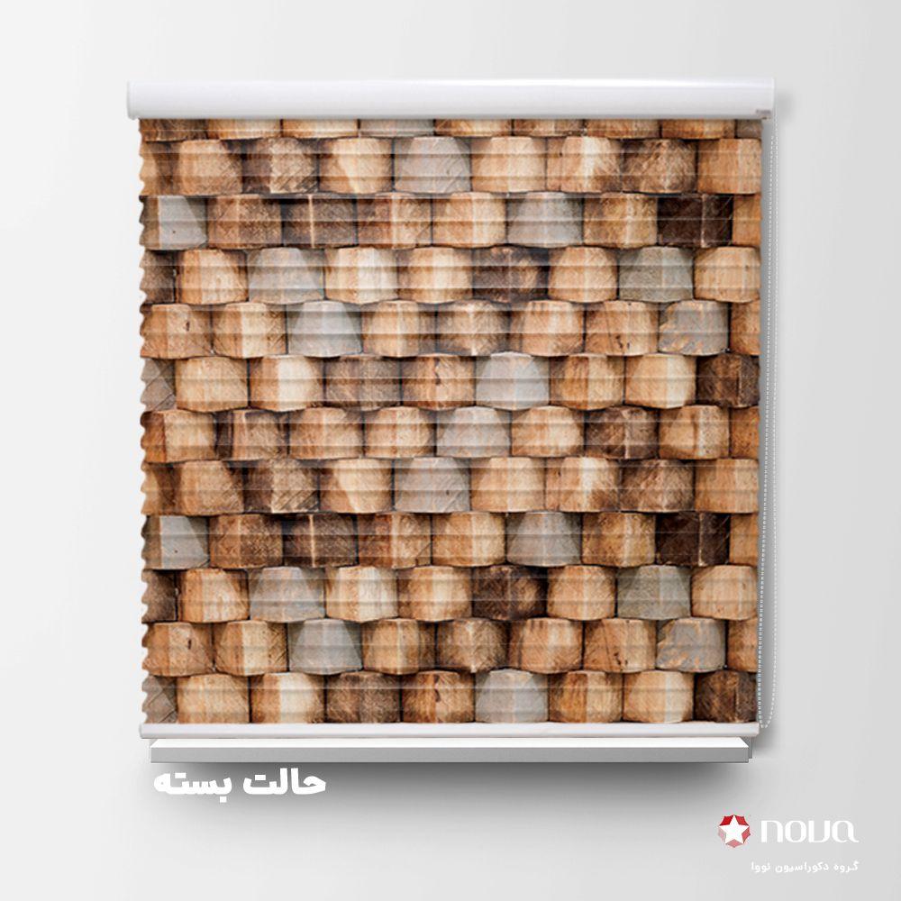 پرده سیلوئت تصویری طرح سه بعدی مکعب چوبی کد TRD-08