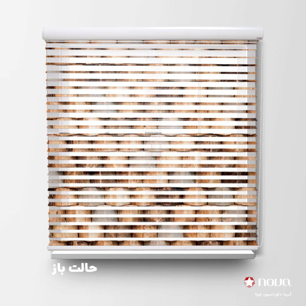 عکس محصول پرده سیلوئت تصویری طرح سه بعدی مکعب چوبی کد TRD-08