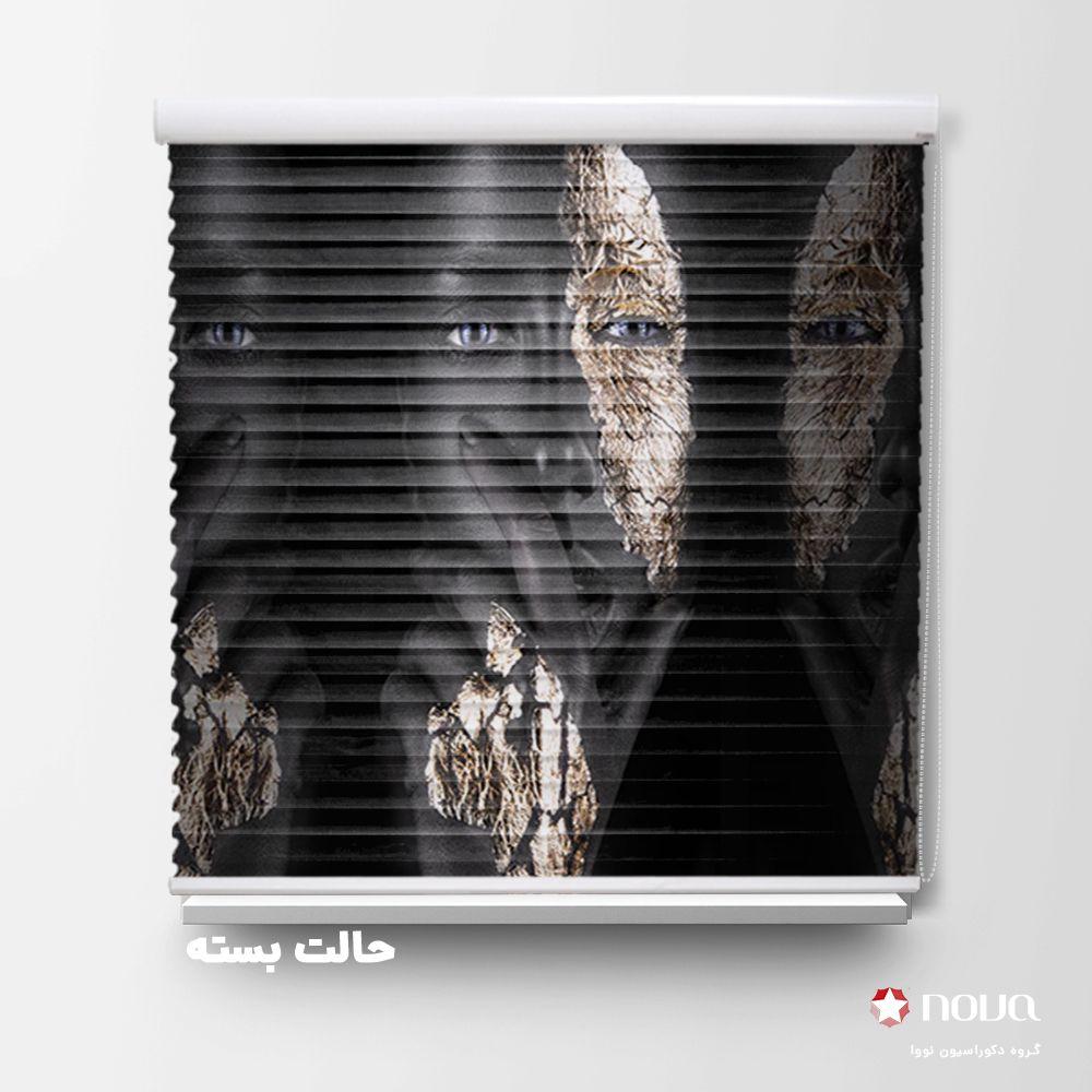 پرده سیلوئت تصویری طرح چهره مشکی طلایی کد FCE-03