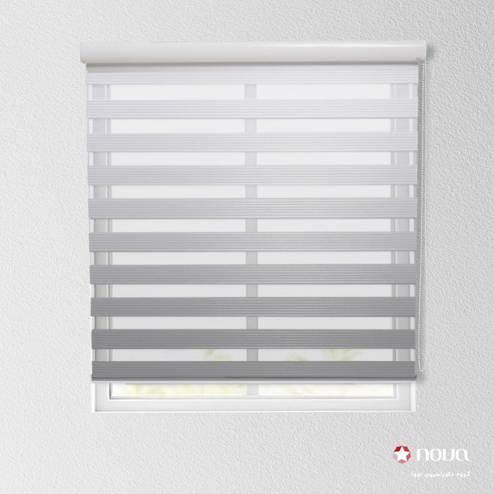عکس محصول پرده زبرا پلیسه طرح گردینت رنگ طوسی کد HS-03