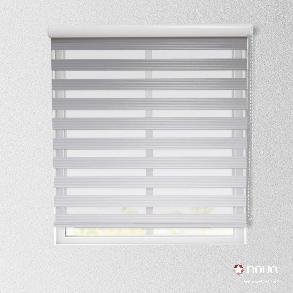 پرده زبرا پلیسه طرح گردینت رنگ طوسی کد HS-03
