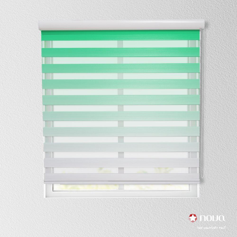 عکس محصول پرده زبرا پلیسه طرح گردینت رنگ سبز کد HS-09