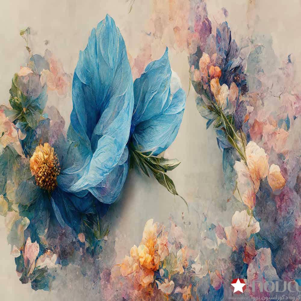 عکس محصول پرده شب و روز 1 سانتی تصویری طرح 4K گل بنفش کد FLW-16