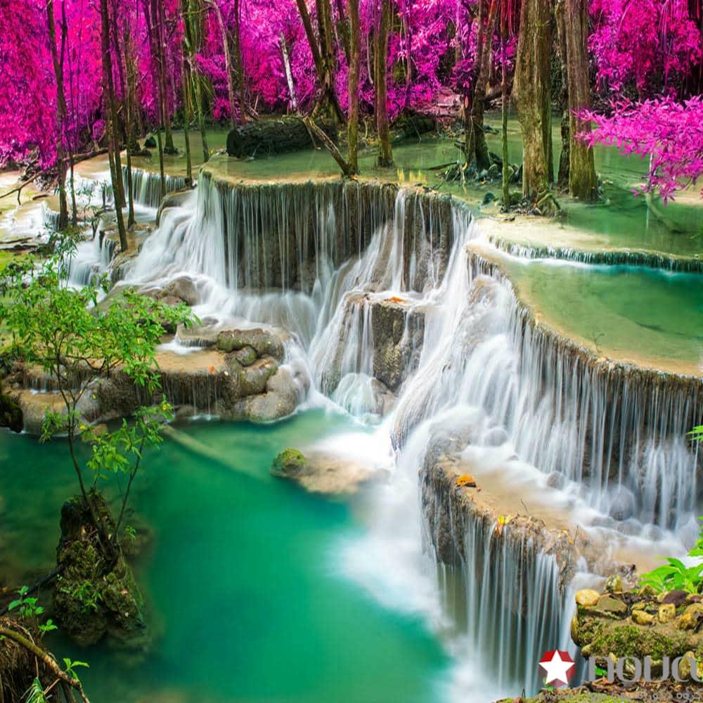 عکس محصول پرده سیلوئت تصویری طرح طبیعت آبشار زیبا کد NAT-12
