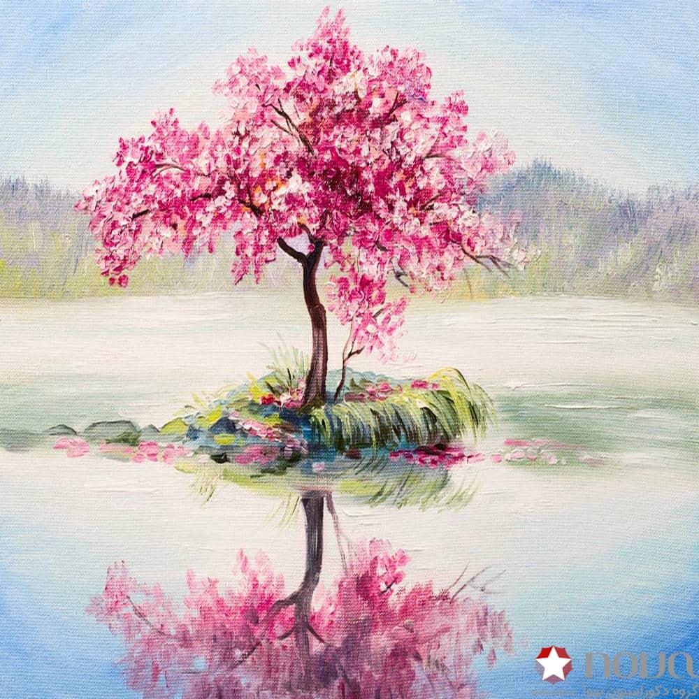 عکس محصول پرده شید تصویری طرح هنری درخت زیبا آبرنگی کد ART-09